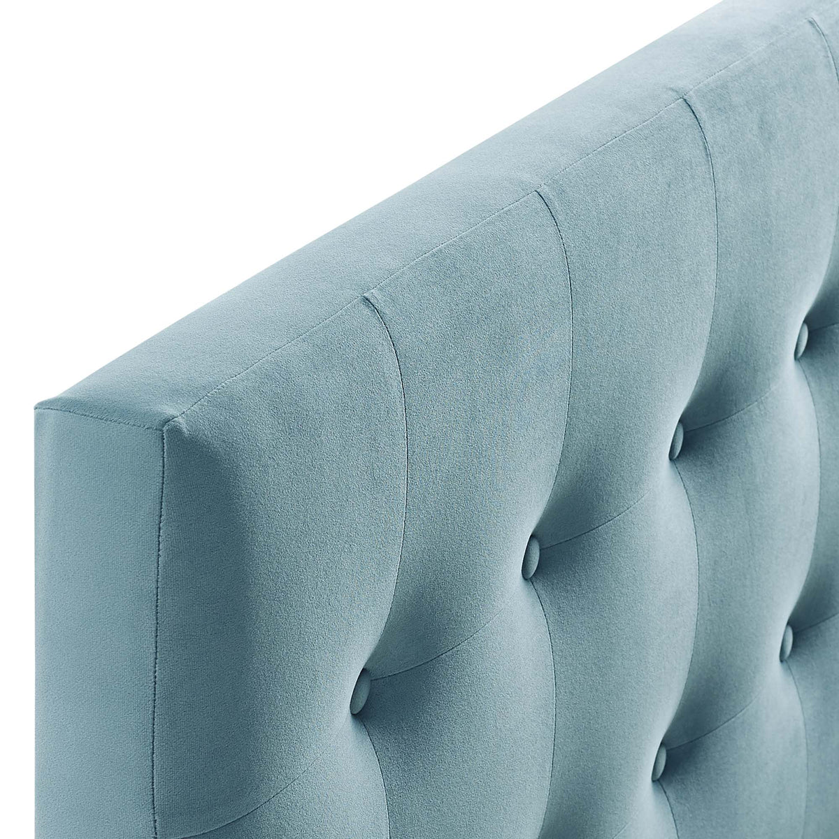 Emily Biscuit Tufted Performance Velvet Queen Headboard in blue velvet by Modway on Tampa Home & Garden Store