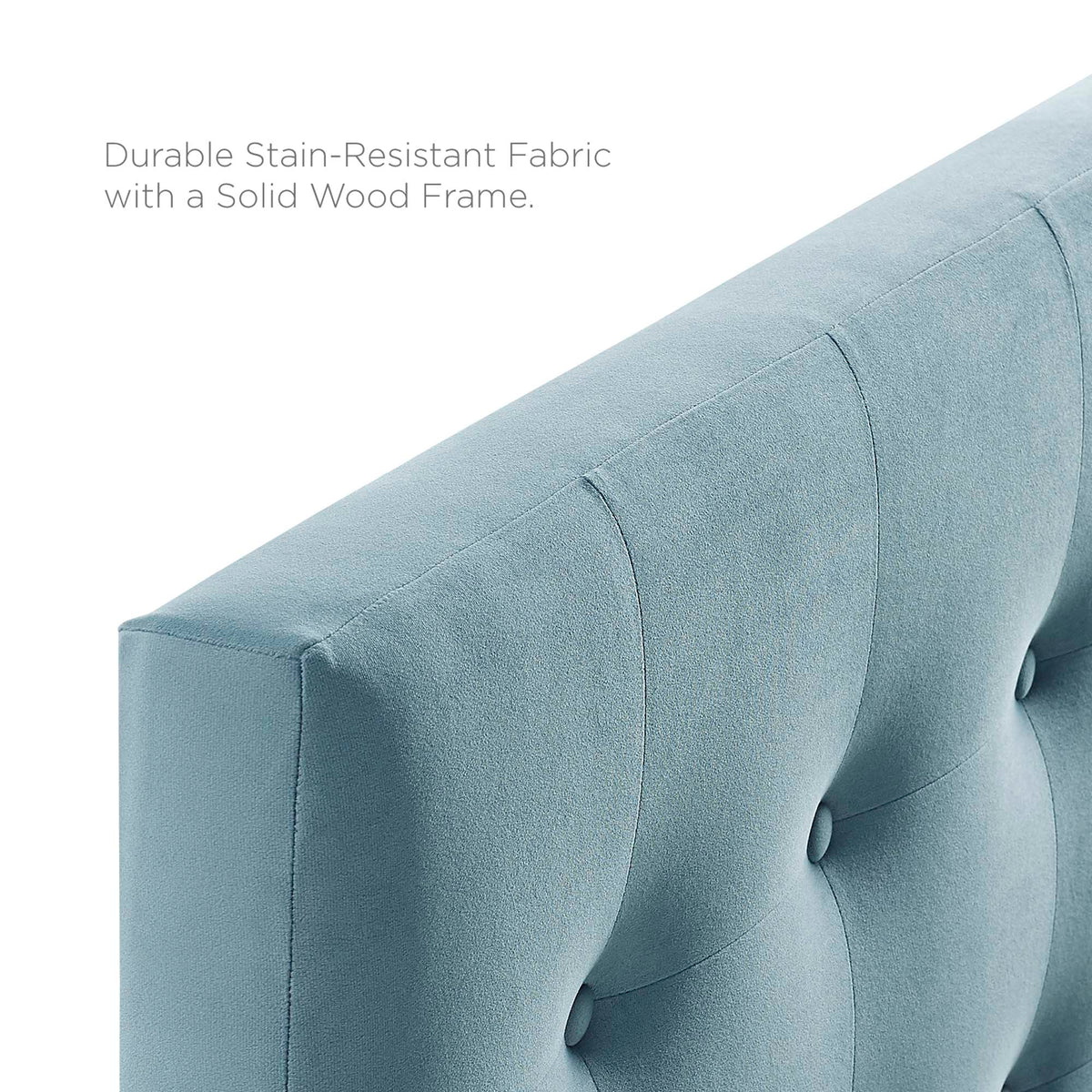 Emily Biscuit Tufted queen headboard in blue performance velvet by Modway on Tampa Home & Garden Store
