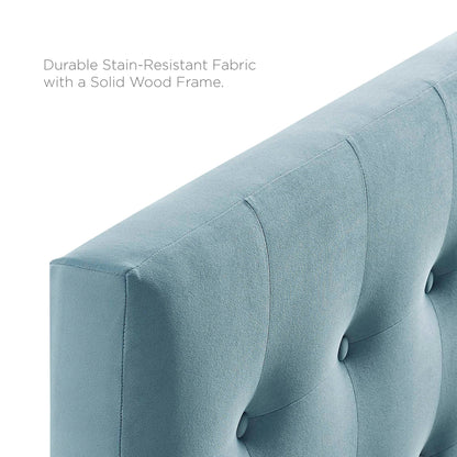 Emily Biscuit Tufted queen headboard in blue performance velvet by Modway on Tampa Home & Garden Store