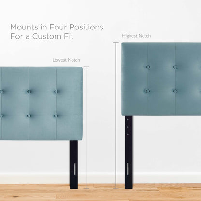 Two Emily Biscuit Tufted Performance Velvet Headboards by Modway with four-position mounts on Tampa Home & Garden Store
