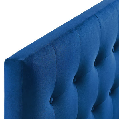 Emily Biscuit Tufted Performance Velvet Queen Headboard in royal blue by HouseOfZazla on Tampa Home & Garden Store