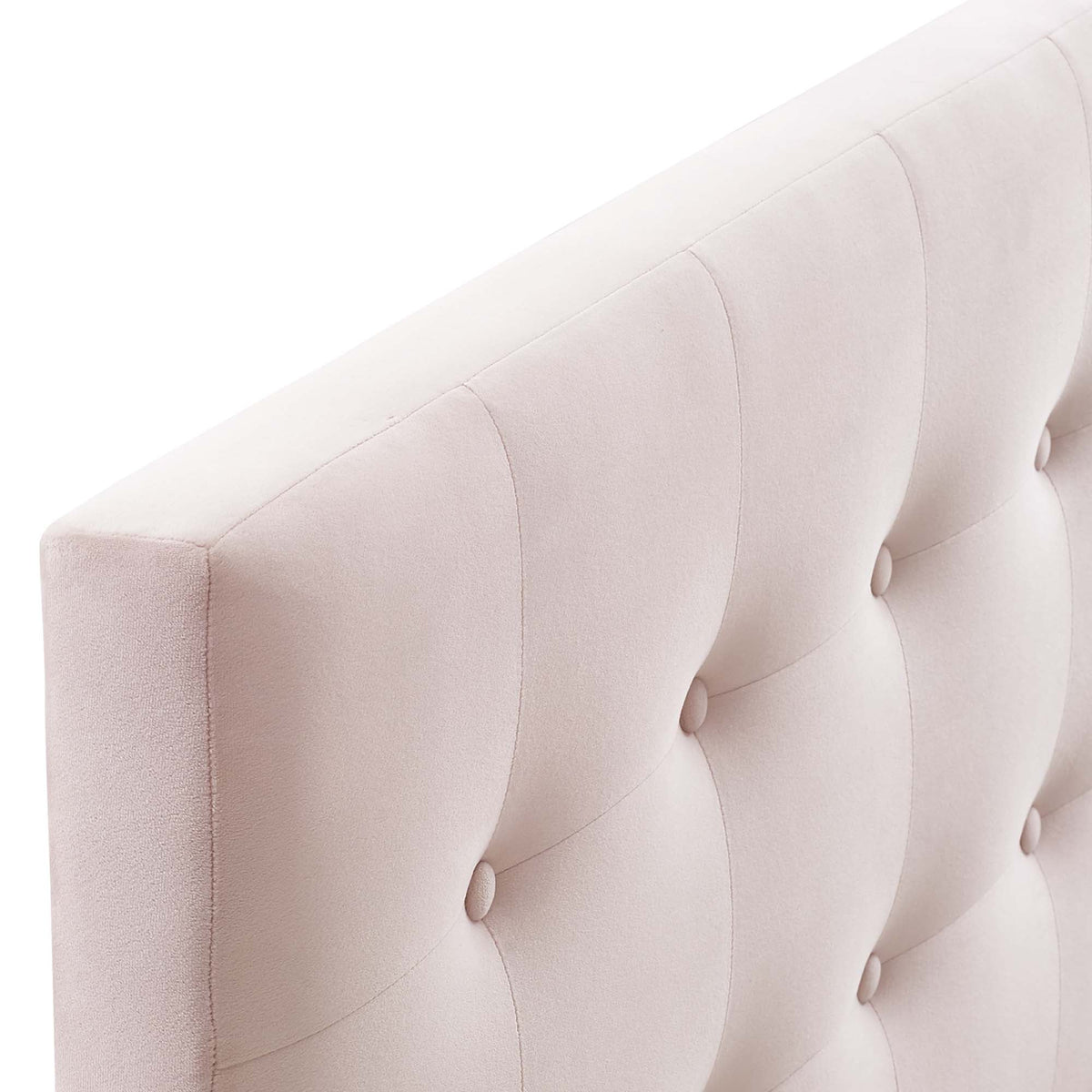 Emily Biscuit Tufted Performance Velvet Queen Headboard by Modway in blush pink on Tampa Home & Garden Store