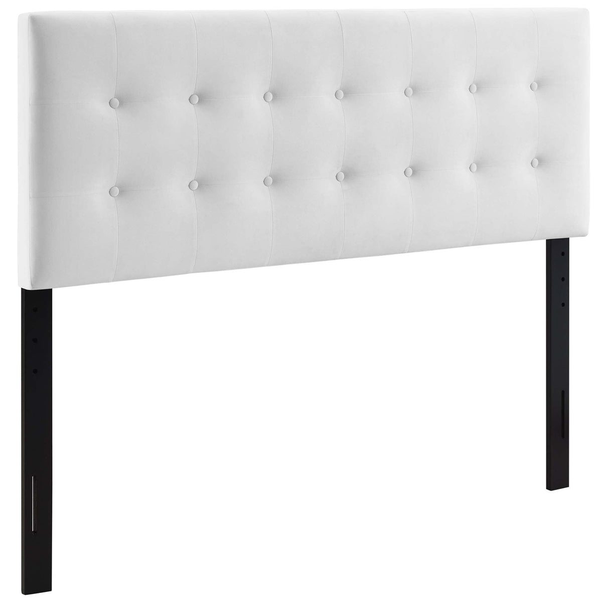 Headboard Emily Biscuit Tufted Performance Velvet Queen, white, button-tufted panels by Modway on Tampa Home & Garden Store