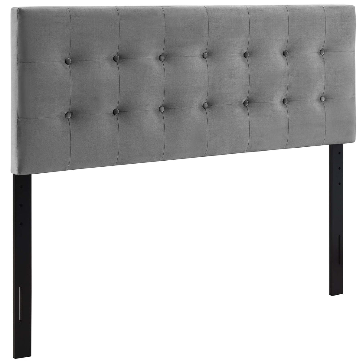 Emily Biscuit Tufted King Headboard by Modway in gray performance velvet with black legs on Tampa Home & Garden Store