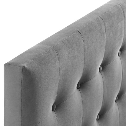 Emily Biscuit Tufted Performance Velvet King Headboard in gray with tufting by Modway on Tampa Home & Garden Store