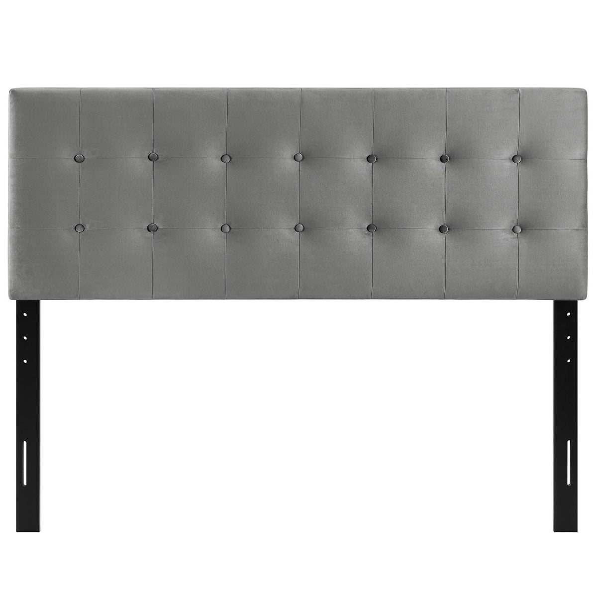 King headboard Emily Biscuit Tufted Velvet gray with button tufting by HouseOfZazla on Tampa Home & Garden Store