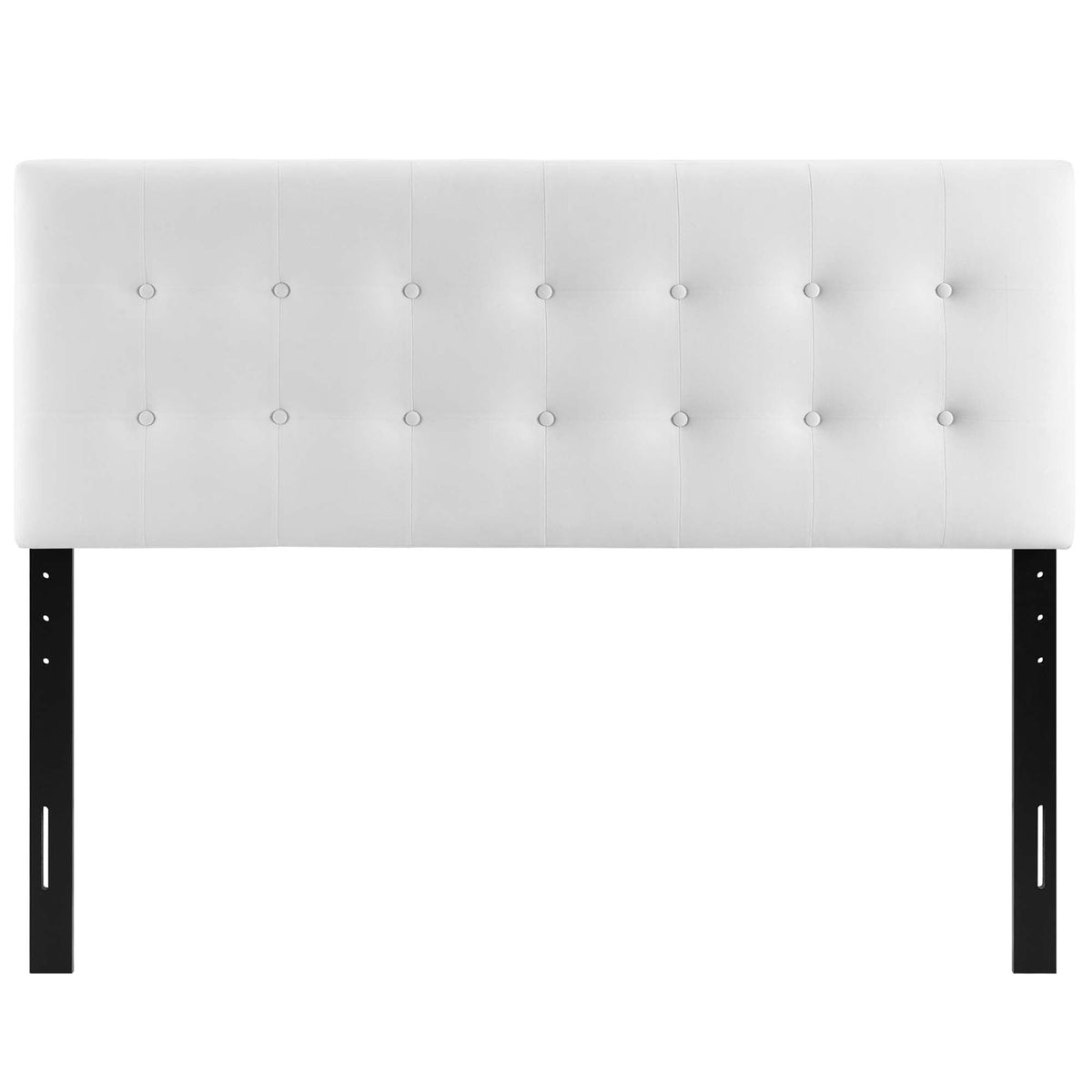 White Emily Biscuit Tufted Performance Velvet King Headboard with button-tufted panels on Tampa Home & Garden Store