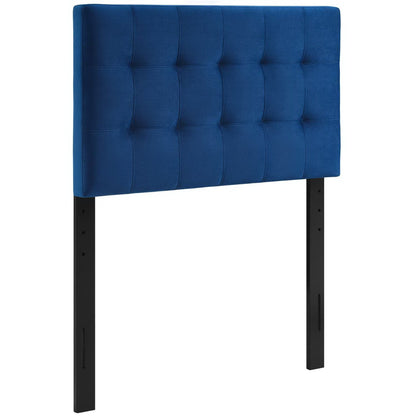 Lily Biscuit Tufted Performance Velvet Headboard in blue with black legs Modway on Tampa Home & Garden Store