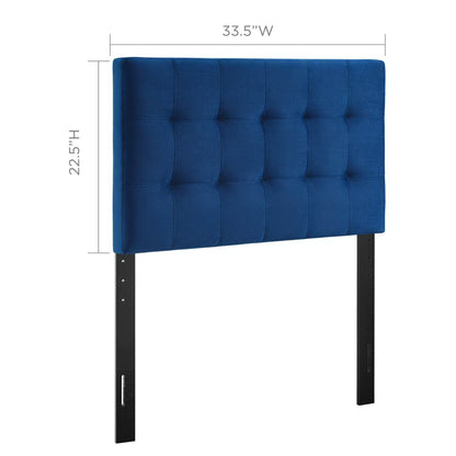 Lily Biscuit Tufted Velvet Headboard in royal blue with tufting and metal legs HouseOfZazla on Tampa Home & Garden Store
