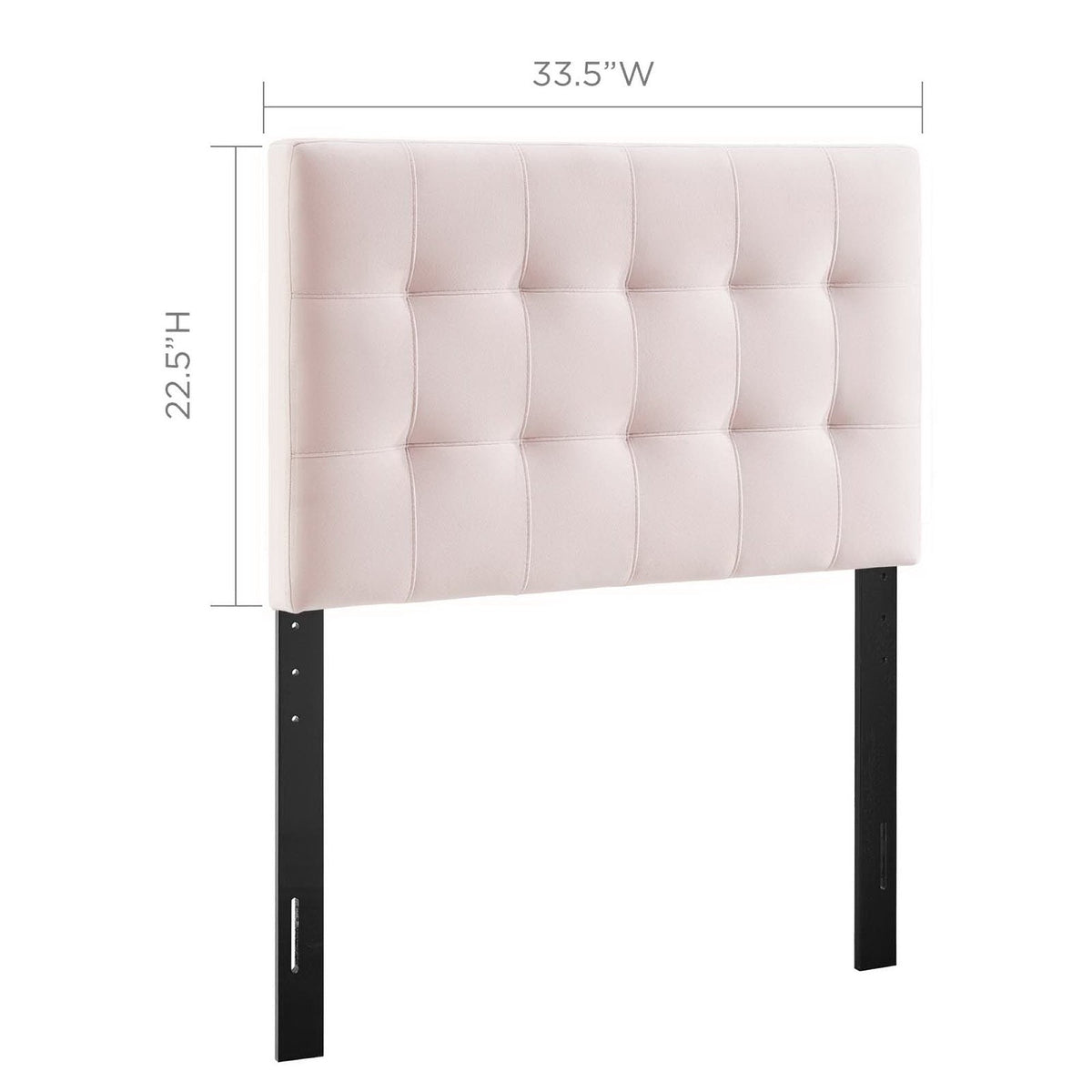 Lily Biscuit Tufted Performance Velvet Headboard pale blush pink by Modway on Tampa Home & Garden Store