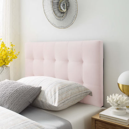 Lily Biscuit Tufted Performance Velvet Headboard by Modway in soft pink velvet with biscuit tufting on Tampa Home & Garden Store