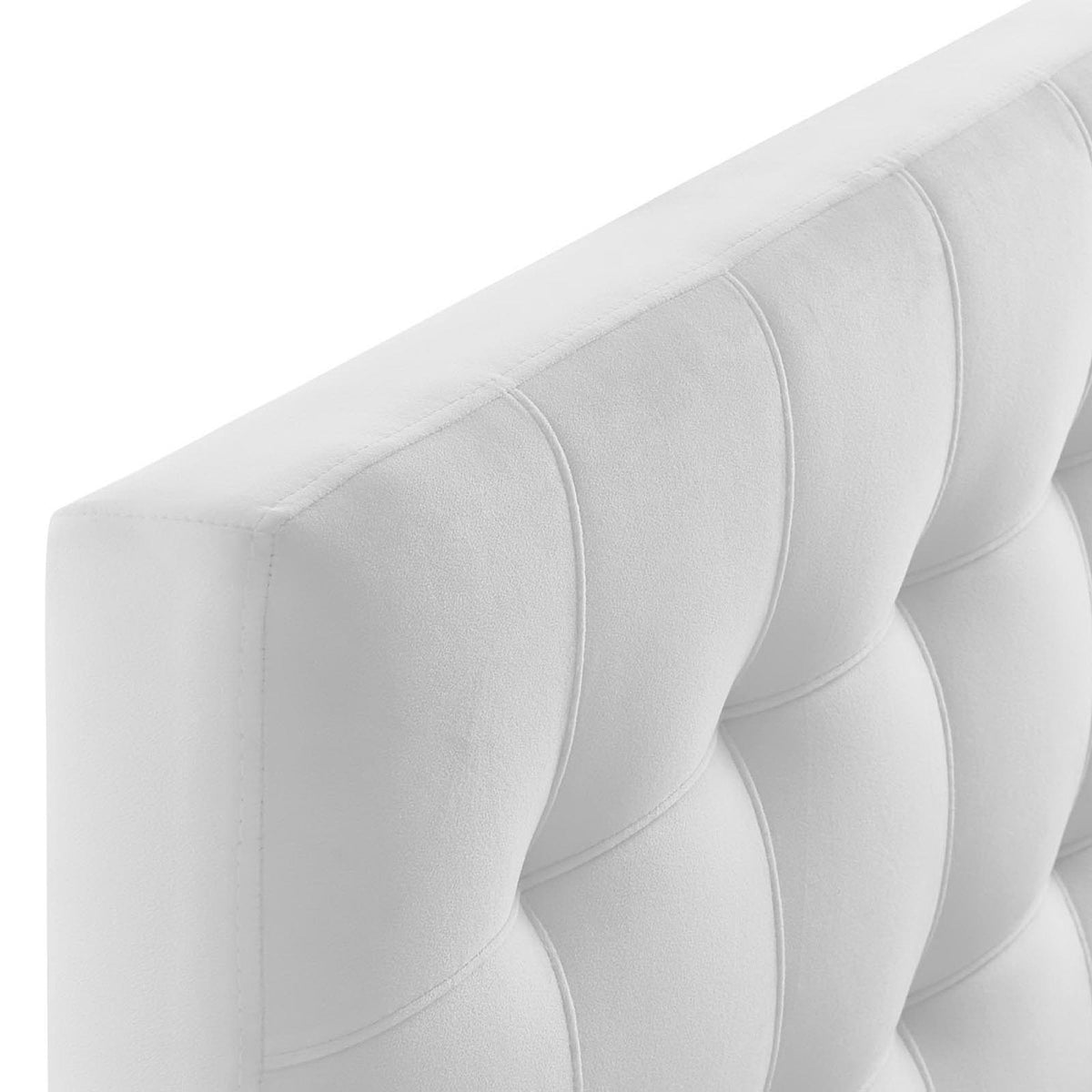 Lily Biscuit Tufted Performance Velvet Headboard in gray velvet with curved tufting on Tampa Home & Garden Store