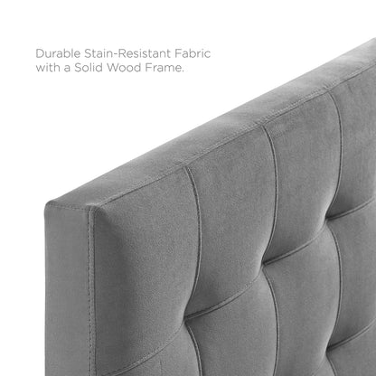 Lily Biscuit Tufted Performance Velvet Headboard in grey by HouseOfZazla on Tampa Home & Garden Store