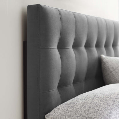Lily Biscuit Tufted Performance Velvet Headboard charcoal gray tufted panels by Modway on Tampa Home & Garden Store