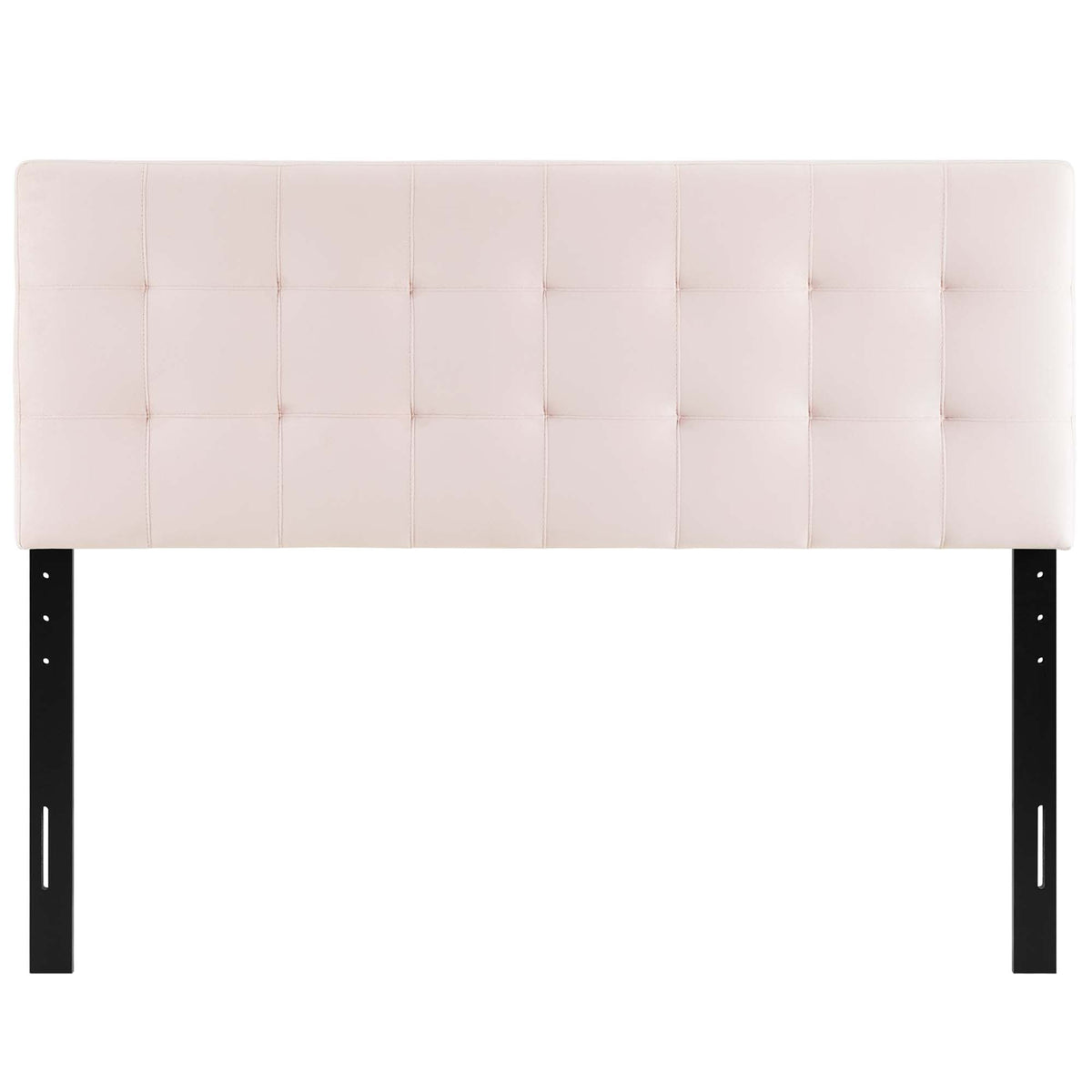 Headboard Lily Biscuit Tufted Performance Velvet blush pink with tufting and metal legs on Tampa Home & Garden Store