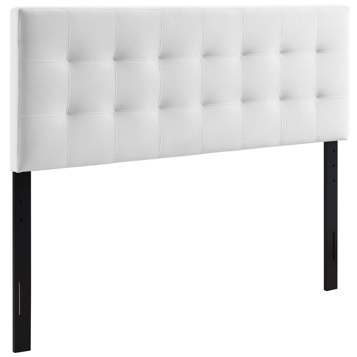Lily Biscuit Tufted Performance Velvet Headboard white with grid tufting and black metal legs by Modway on Tampa Home & Garden Store