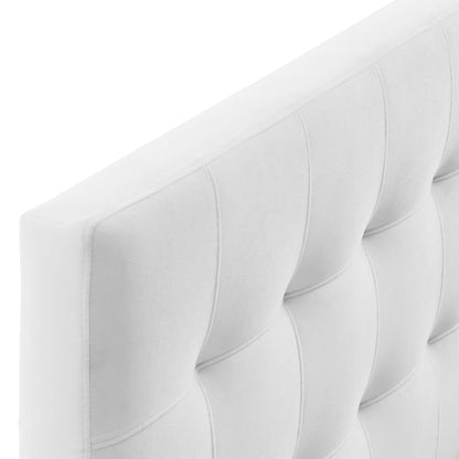 Lily Biscuit Tufted Performance Velvet Headboard by Modway, white velvet with biscuit tufting on Tampa Home & Garden Store