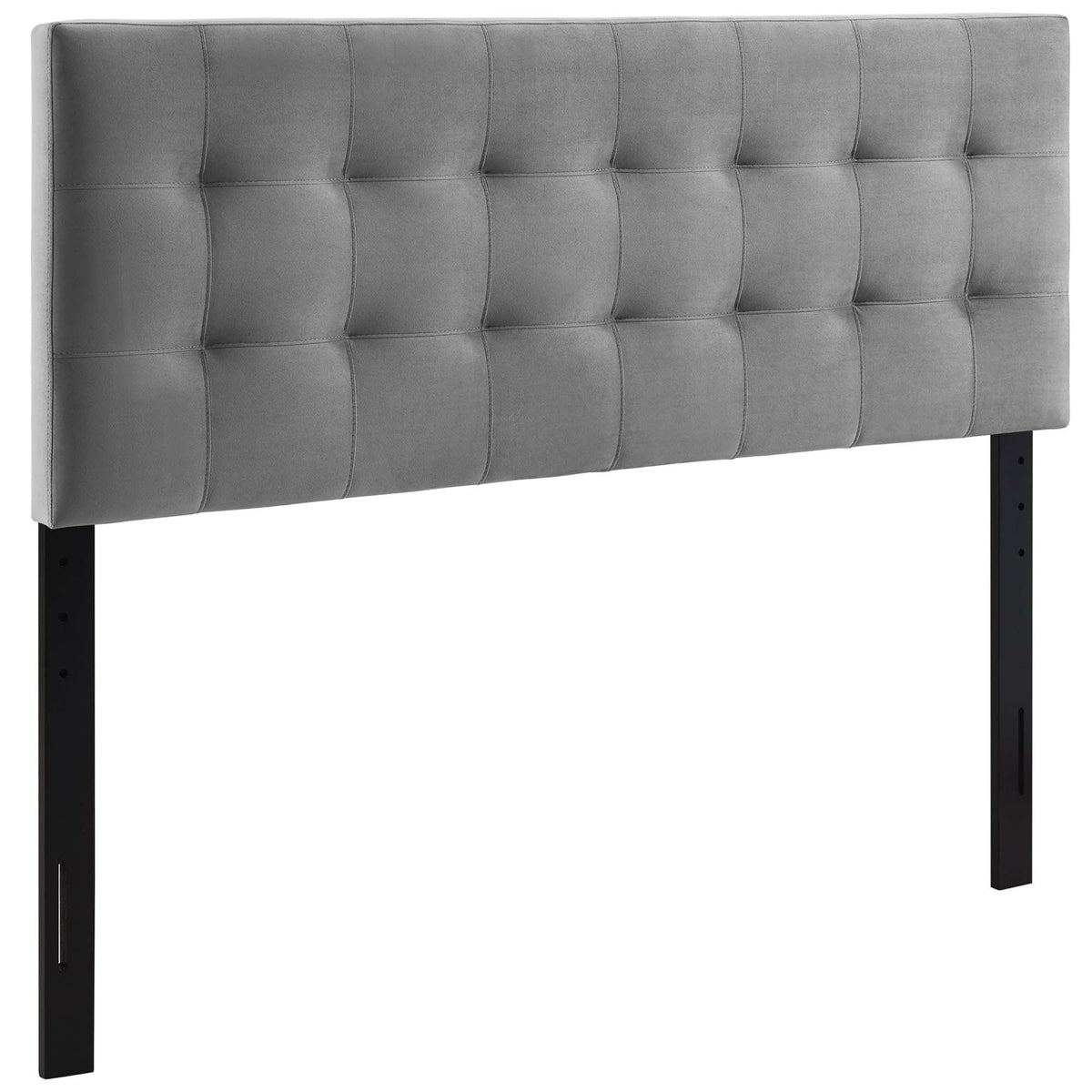Lily Biscuit Tufted Performance Velvet Queen Headboard in gray velvet with square tufting by Modway on Tampa Home & Garden Store