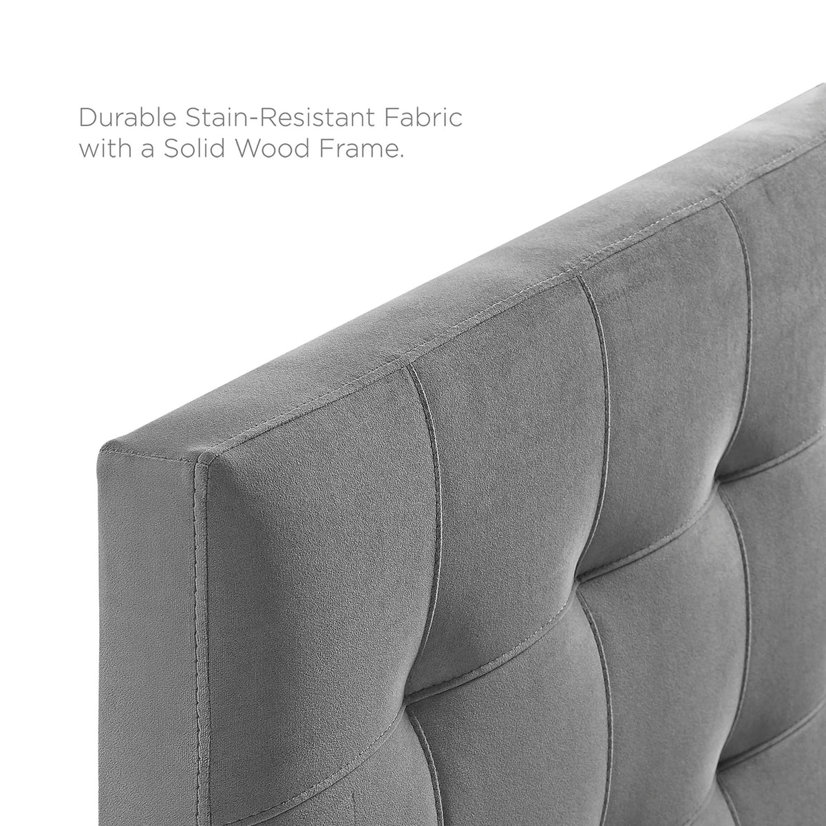 Lily Biscuit Tufted Queen Headboard in grey velvet with biscuit tufting by Modway on Tampa Home & Garden Store