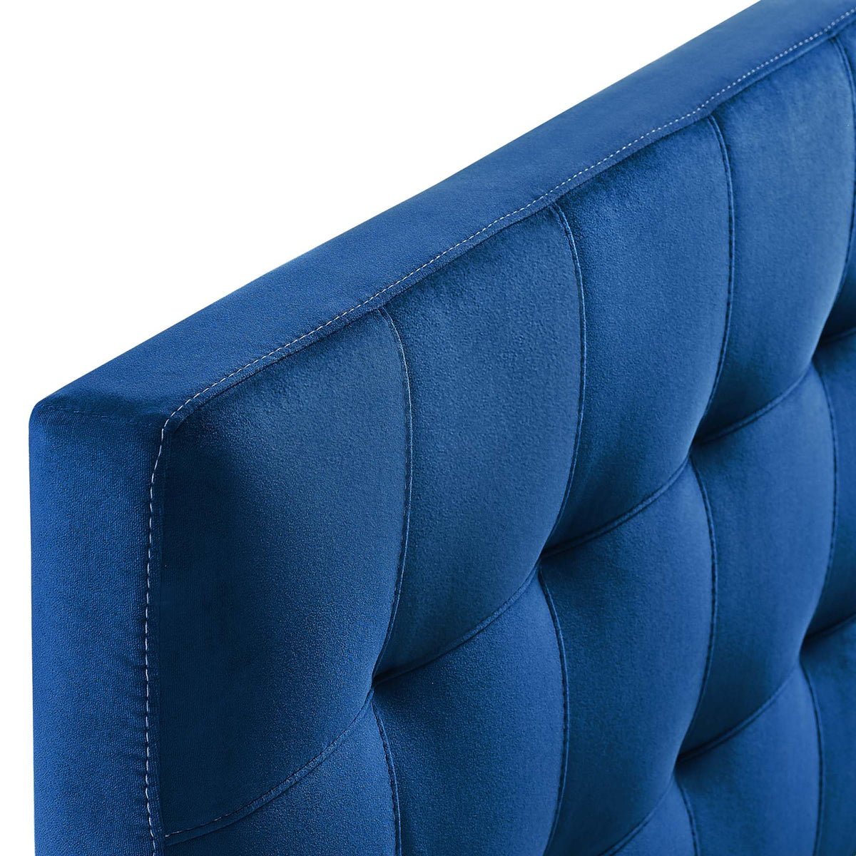 Lily Biscuit Tufted Queen Headboard in blue velvet by HouseOfZazla on Tampa Home & Garden Store