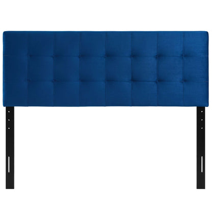 Lily Biscuit Square-Tufted Performance Velvet Queen Headboard in royal blue by Modway on Tampa Home & Garden Store
