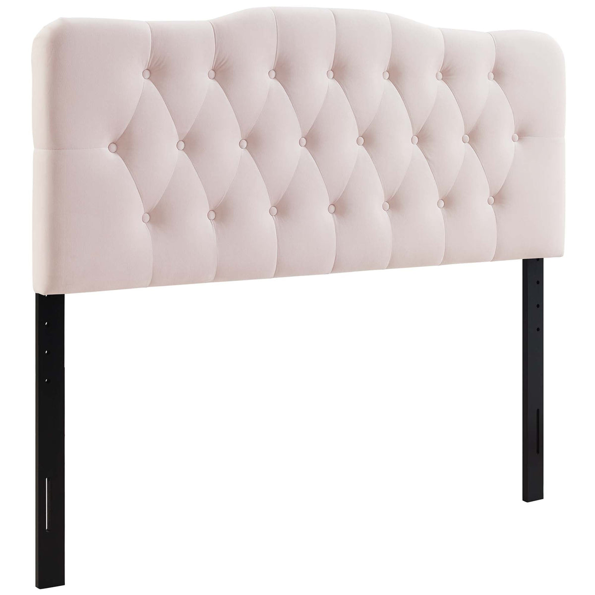 Annabel Diamond Tufted Velvet King Headboard by Modway in blush with tufting and black legs on Tampa Home & Garden Store