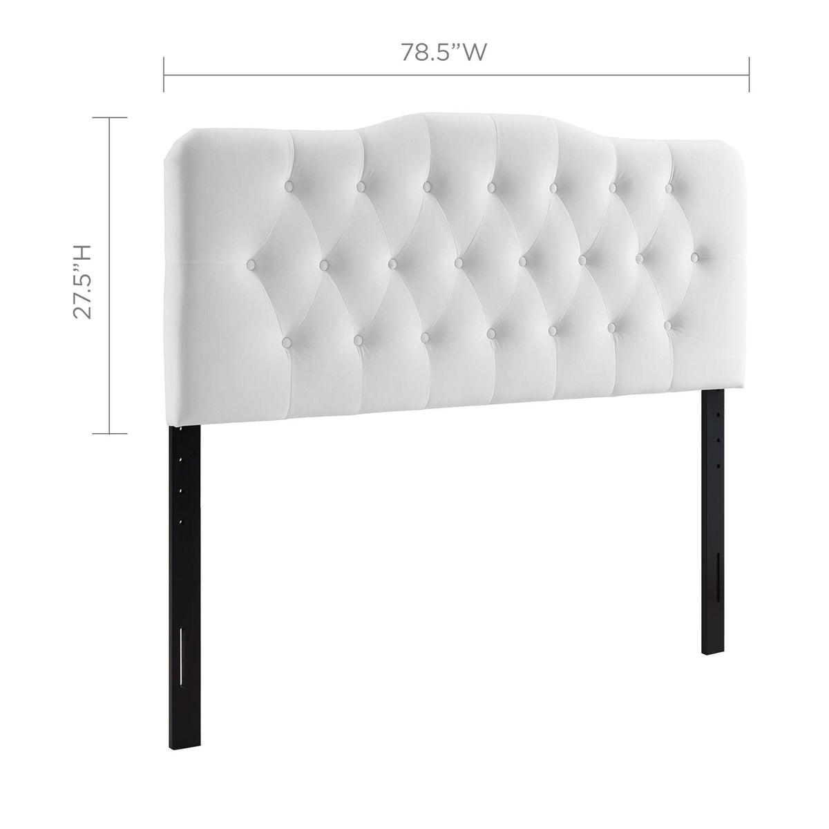 Annabel Diamond Tufted King Headboard in white performance velvet with diamond tufting by Modway on Tampa Home & Garden Store