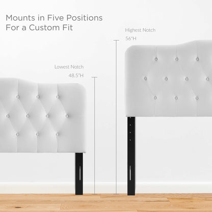 Annabel Diamond Tufted King Headboard by Modway in white performance velvet with tufting on Tampa Home & Garden Store