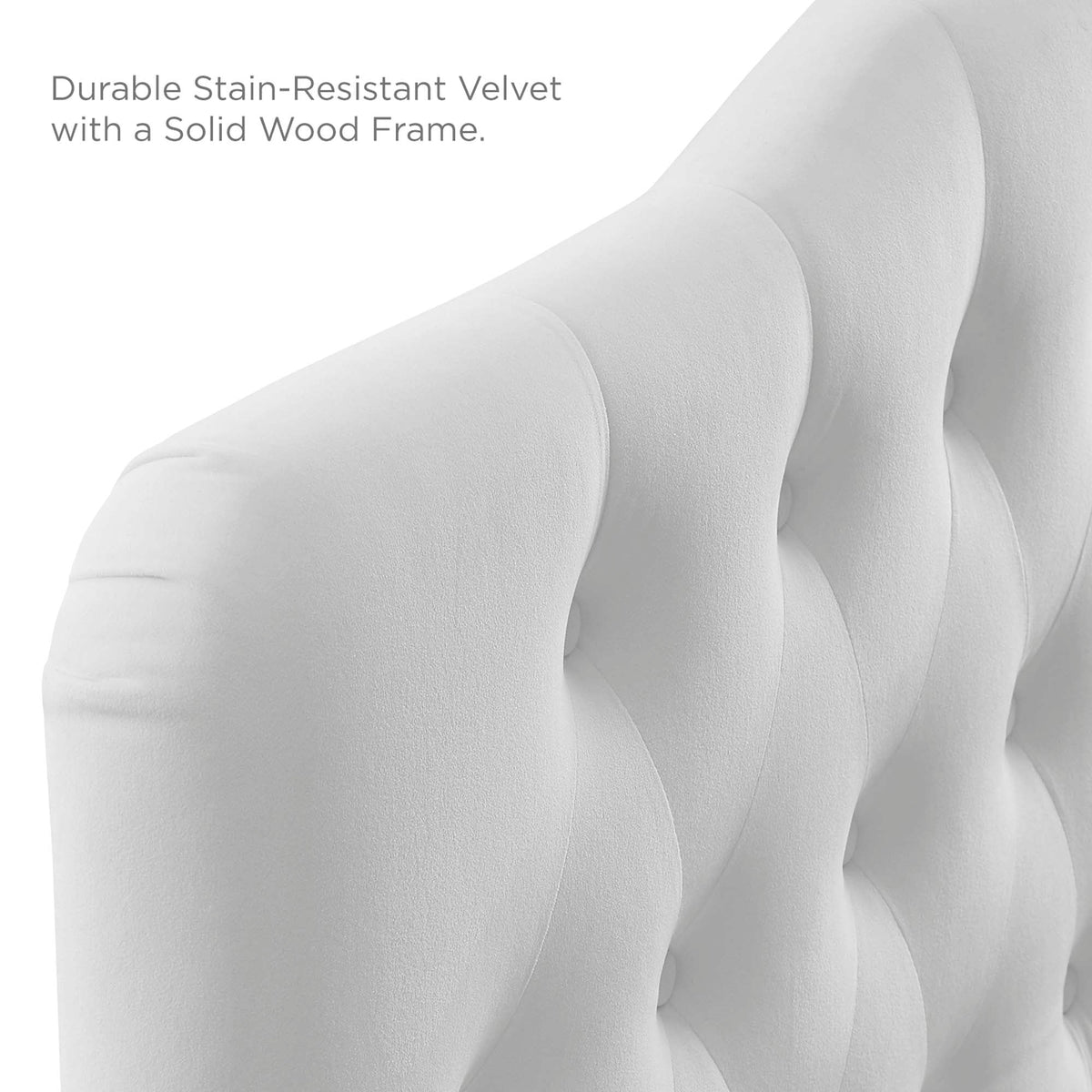 Annabel Diamond Tufted Performance Velvet King Headboard by Modway, white velvet tufting on Tampa Home & Garden Store