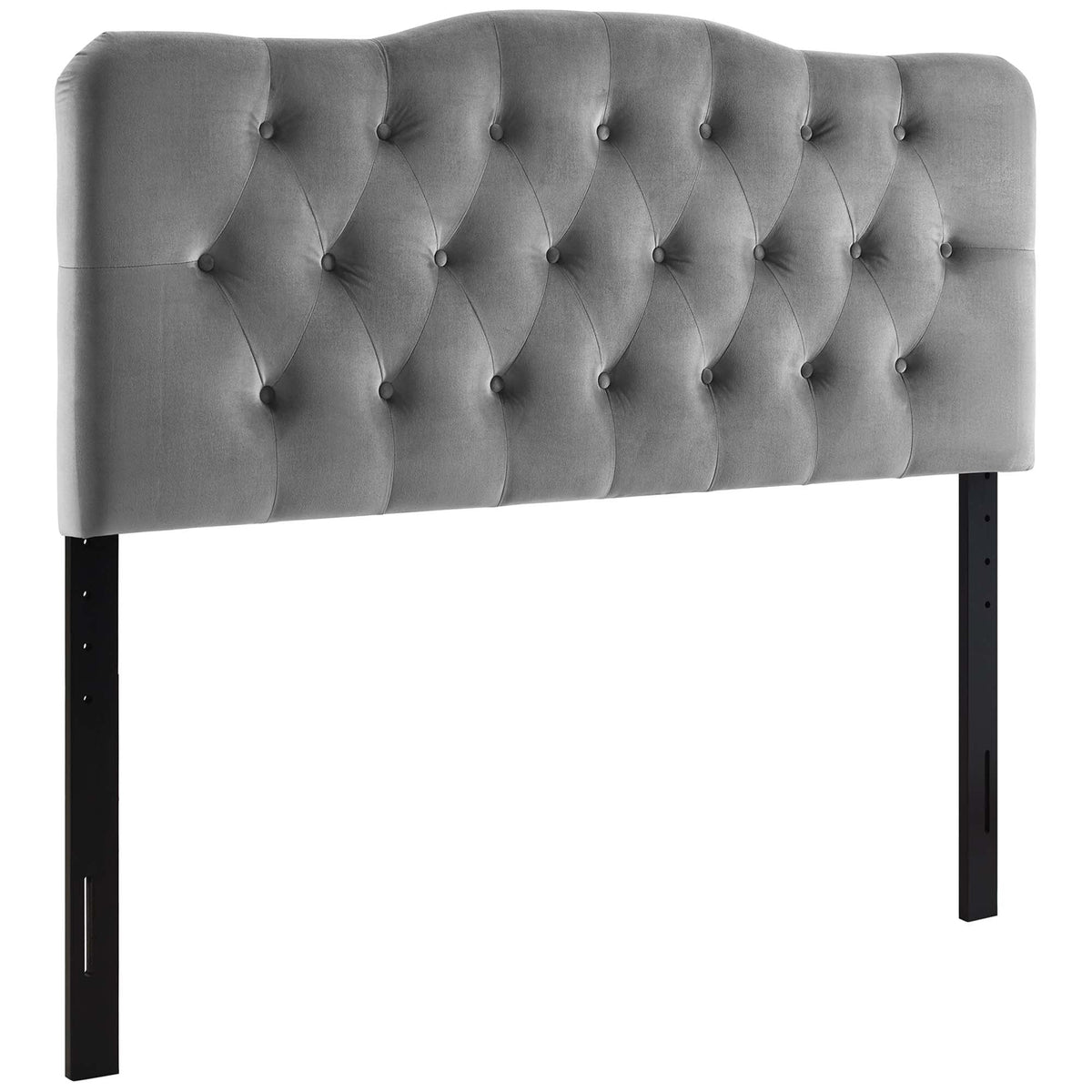 Annabel Diamond Tufted Performance Velvet Queen Headboard in gray by HouseOfZazla on Tampa Home & Garden Store
