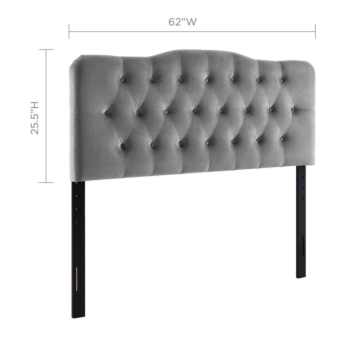 Annabel Diamond Tufted Performance Velvet Queen Headboard in gray by HouseOfZazla on Tampa Home & Garden Store