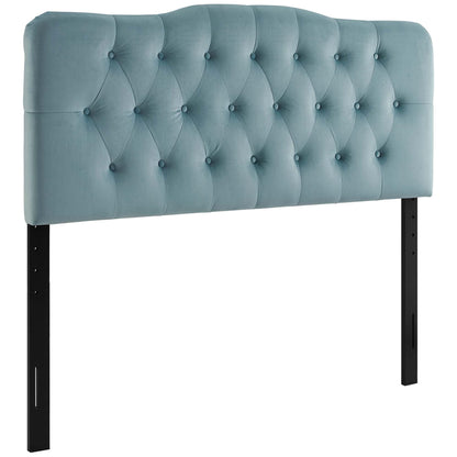 Annabel Diamond Tufted Performance Velvet Queen Headboard teal velvet by HouseOfZazla on Tampa Home & Garden Store