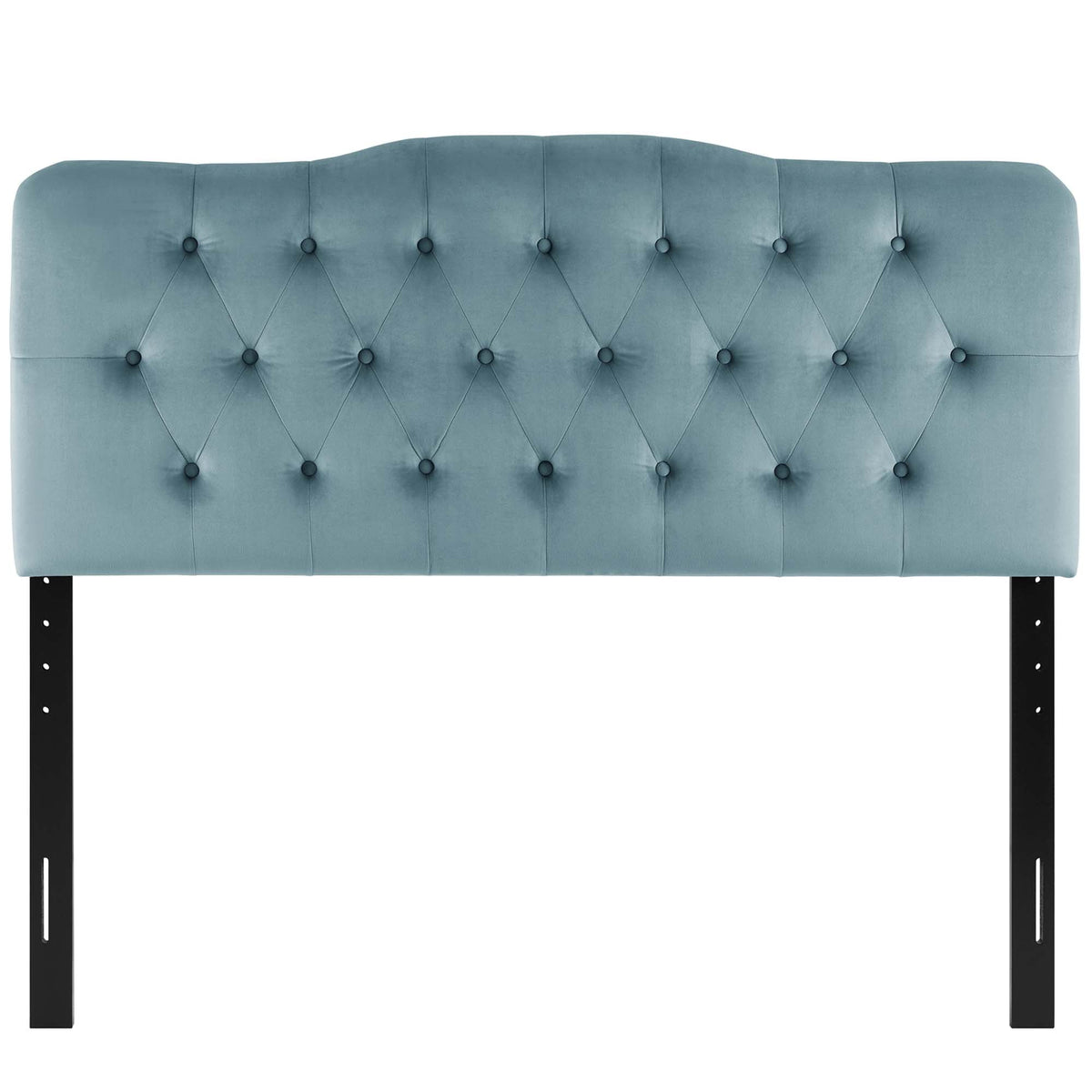 Annabel Diamond Tufted Queen Headboard in blue performance velvet by HouseOfZazla on Tampa Home & Garden Store