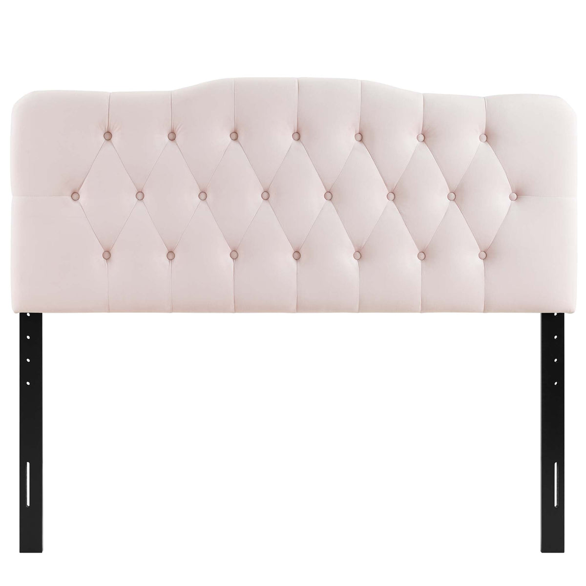 Annabel Diamond Tufted Velvet Queen Headboard blush pink with diamond tufting on Tampa Home & Garden Store