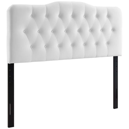 Annabel Diamond Tufted Queen Headboard white tufted velvet with diamond pattern and black legs on Tampa Home & Garden Store
