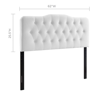 Annabel Diamond Tufted Performance Velvet Queen Headboard white upholstery by HouseOfZazla on Tampa Home & Garden Store