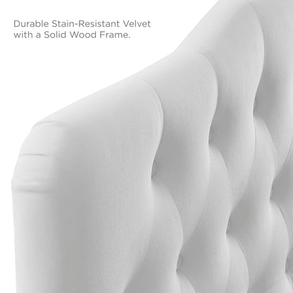 Annabel Diamond Tufted Queen Headboard in white performance velvet by HouseOfZazla on Tampa Home & Garden Store
