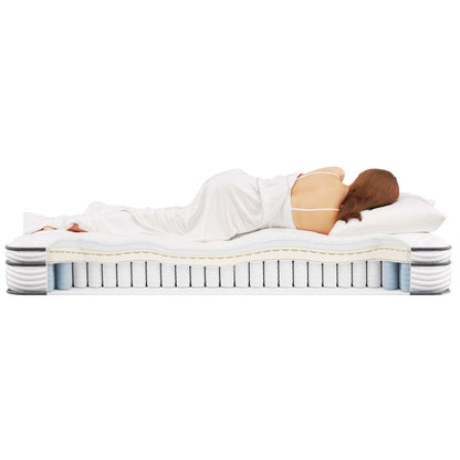 Jenna 8in innerspring foam twin mattress HouseOfZazla with white cover and visible coil layers on Tampa Home & Garden Store