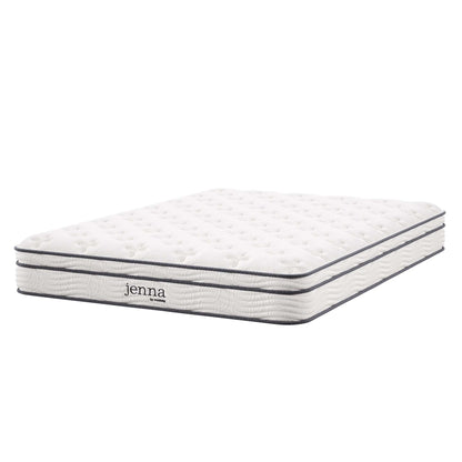 Jenna 8in innerspring foam twin mattress with white quilted top and grey trim jenna by modway on Tampa Home & Garden Store