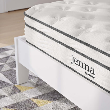 Jenna 8in innerspring foam twin mattress with white quilted cover and gray bands by Modway on Tampa Home & Garden Store
