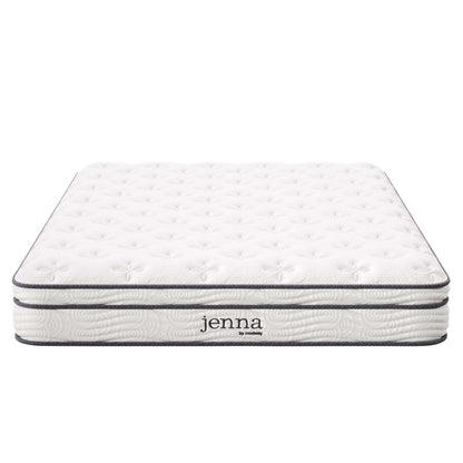 Twin Jenna 8in innerspring foam mattress by Modway, white quilted top with gray edge (2pc) on Tampa Home & Garden Store