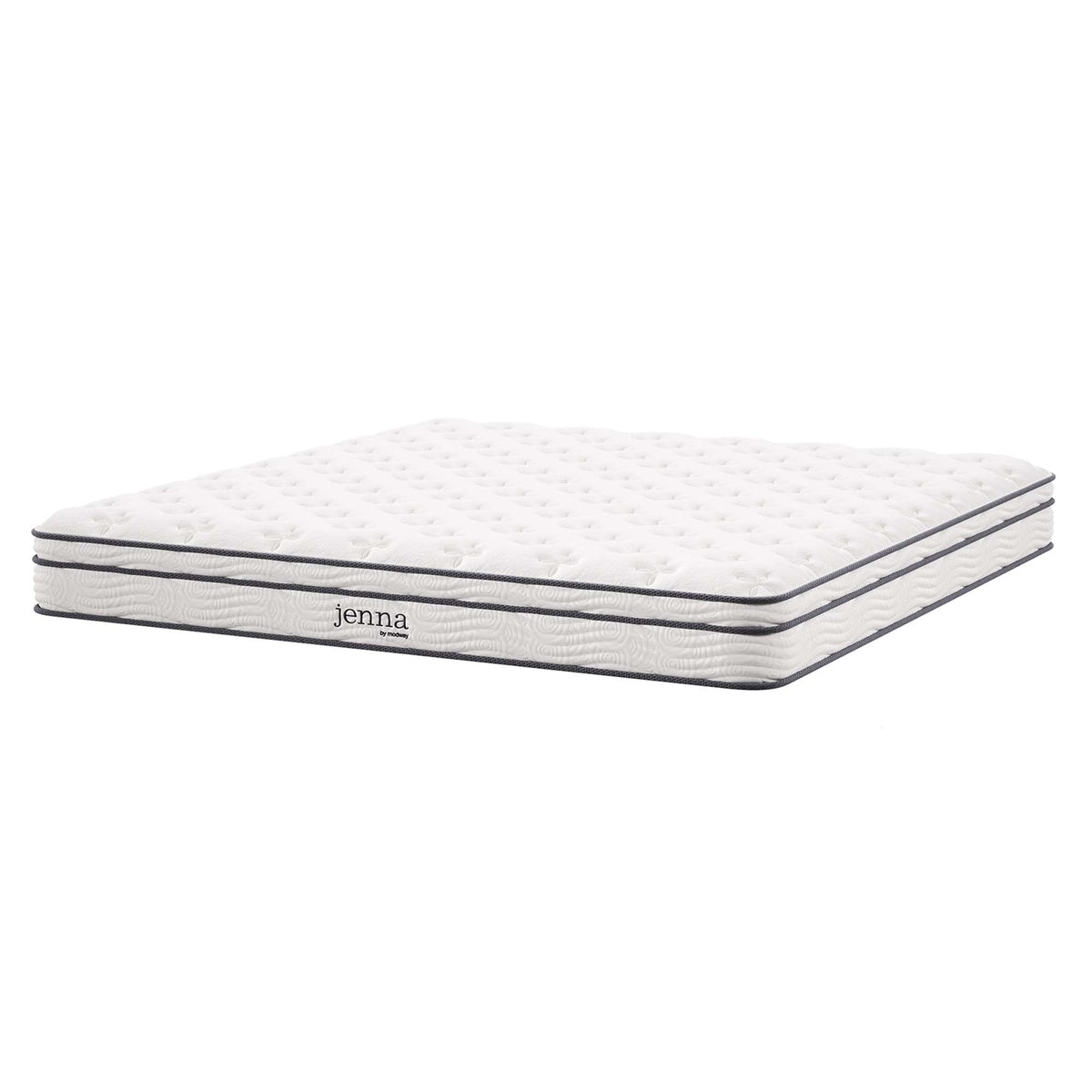 Jenna 8-inch innerspring foam twin mattress in white with charcoal piping by Modway on Tampa Home & Garden Store