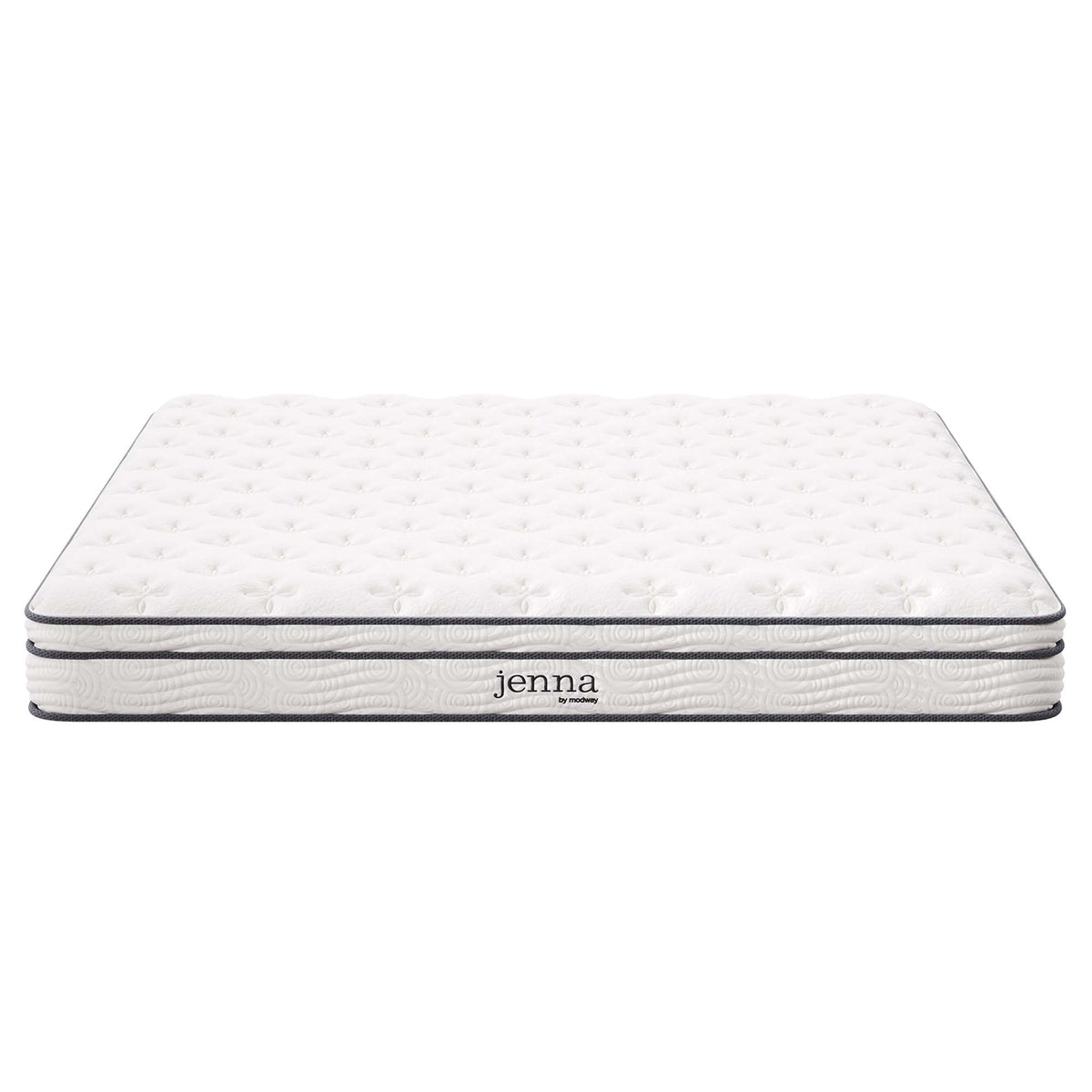 Jenna 8in Twin innerspring foam mattress white quilted cover with grey piping HouseOfZazla on Tampa Home & Garden Store