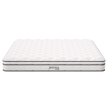 Jenna 8in Twin innerspring foam mattress white quilted cover with grey piping HouseOfZazla on Tampa Home & Garden Store