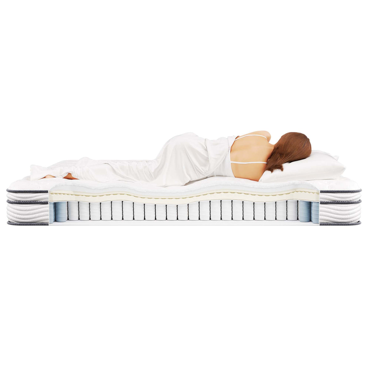 Twin Jenna 8in innerspring foam mattress with white cover Modway HouseOfZazla on Tampa Home & Garden Store
