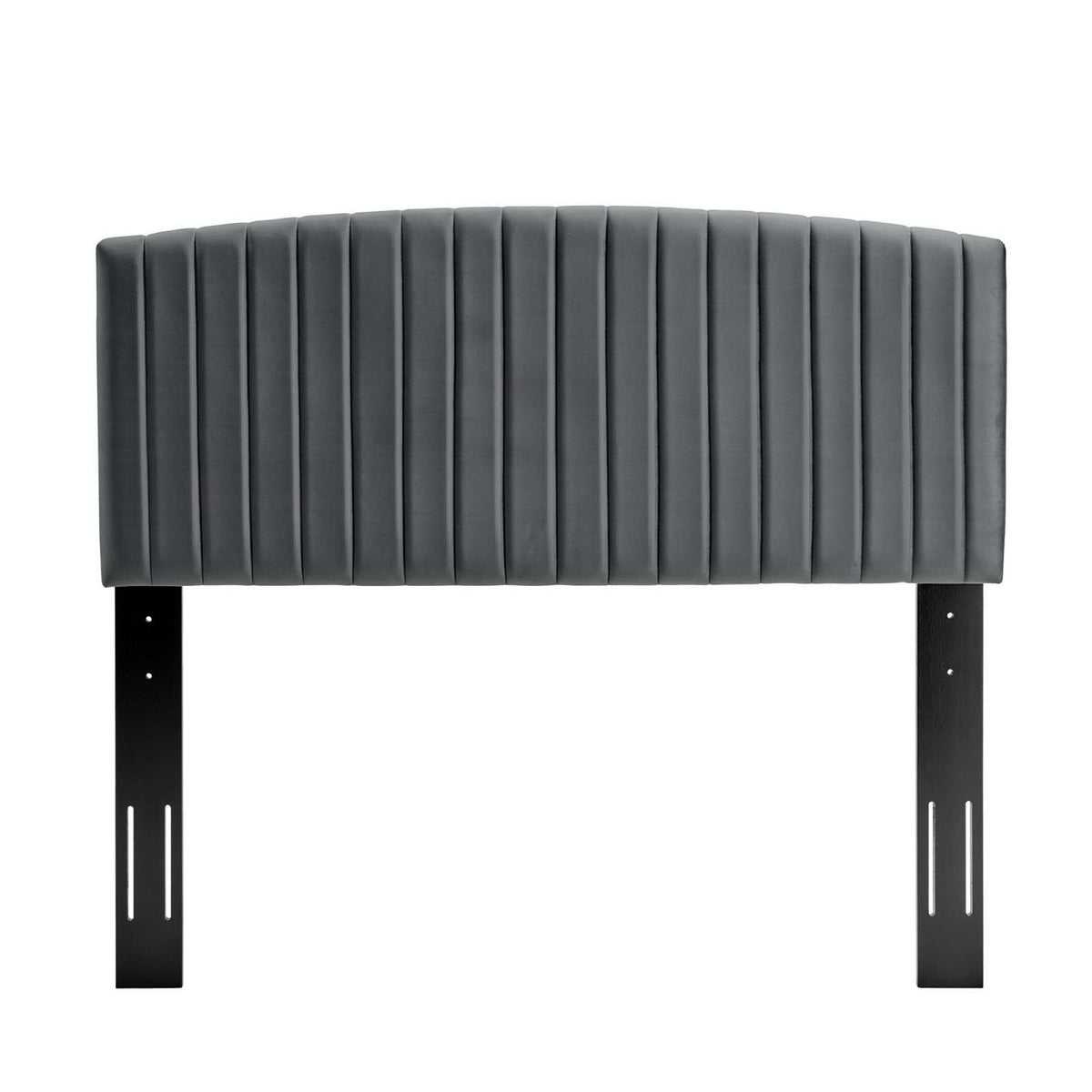 Rebecca Performance Velvet Twin Headboard by Modway in gray velvet with vertical channels on Tampa Home & Garden Store