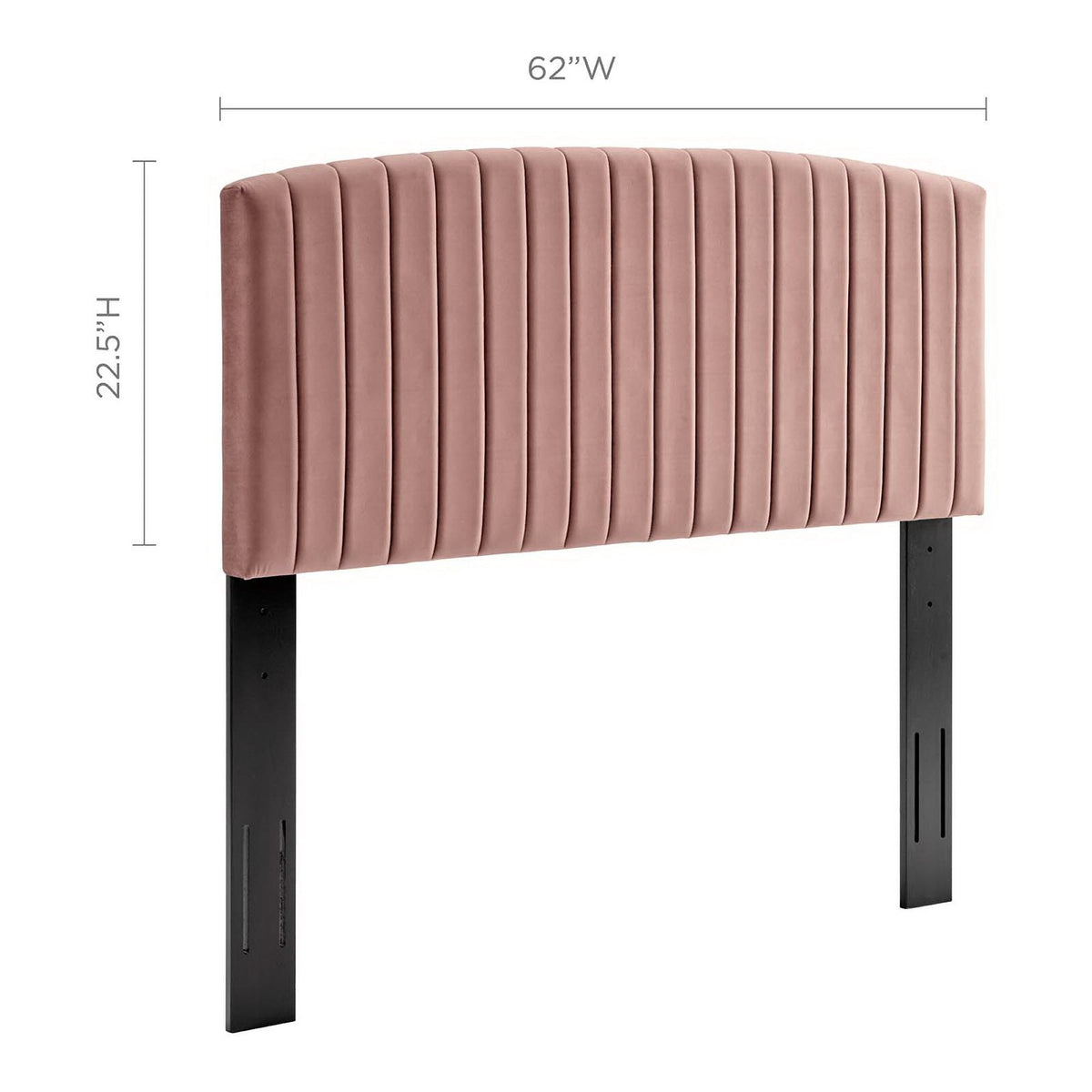 Rebecca Performance Velvet Full/Queen Headboard blush pink with vertical tufting by Modway on Tampa Home & Garden Store