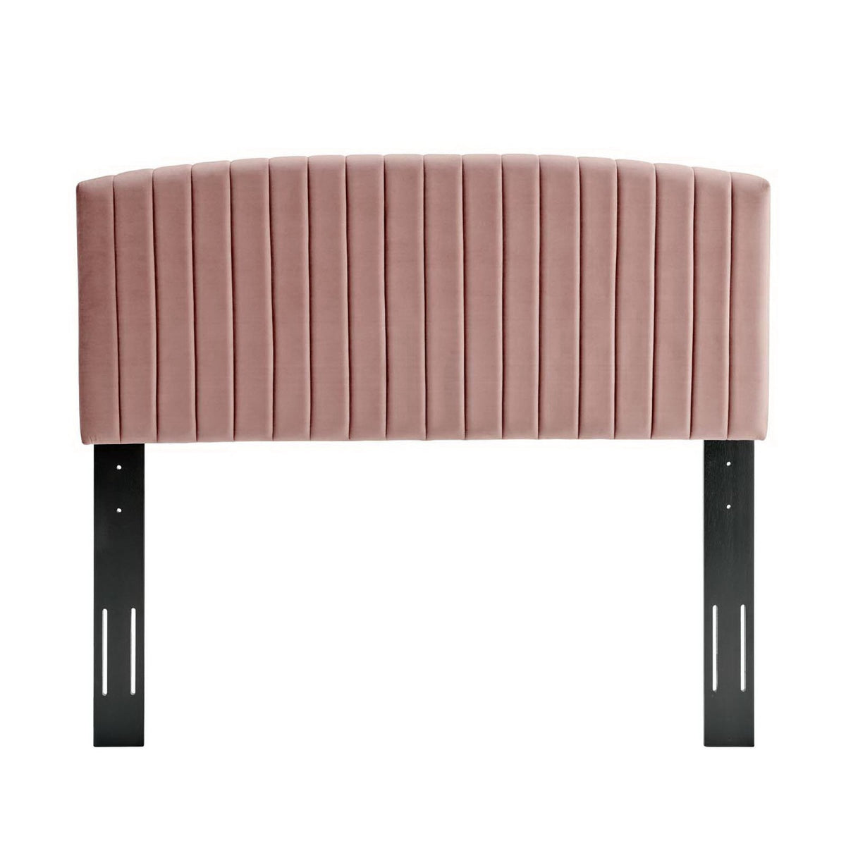 Rebecca Velvet Headboard blush pink with channel tufting on Tampa Home & Garden Store