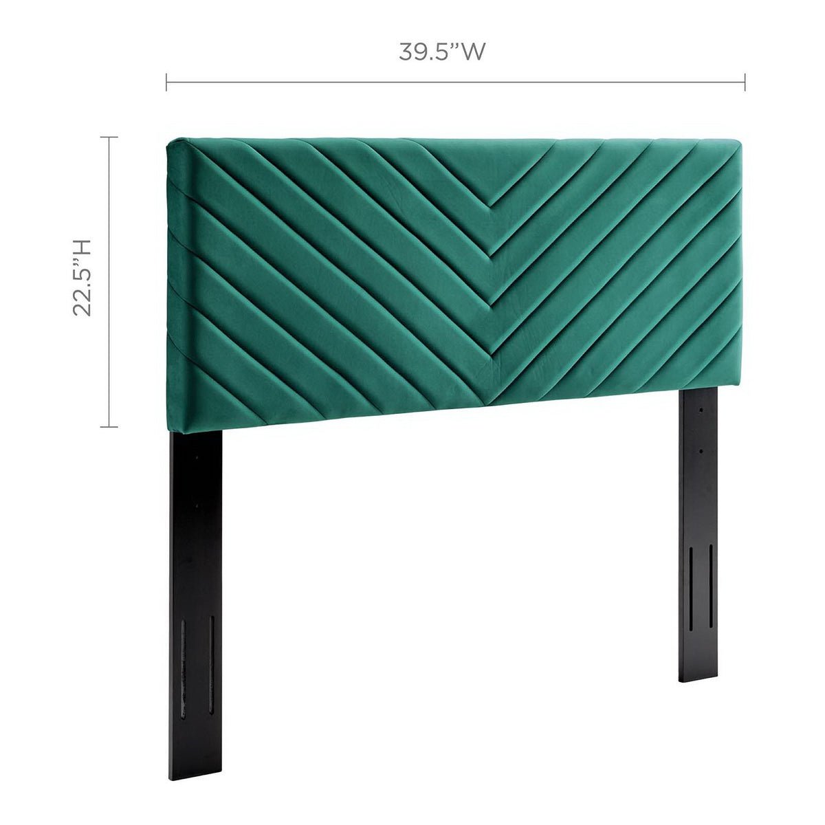 Alyson Angular Channel Tufted Headboard in teal performance velvet with tufting by Modway on Tampa Home & Garden Store