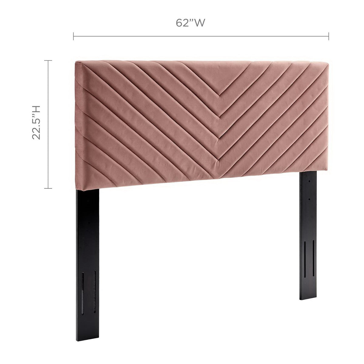 Alyson Angular Channel Tufted Velvet Headboard pink velvet with chevron tufting on Tampa Home & Garden Store